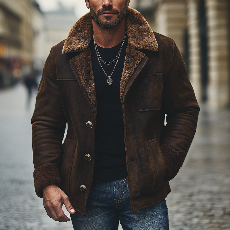 Montrel Berlin- Sherpa Winterjacke – Vintage Braun