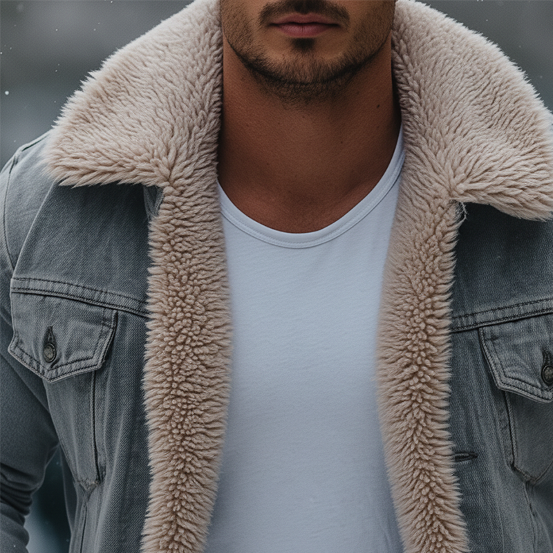 Sherpa-Lined Winter Jacket – Premium Herren Outerwear
