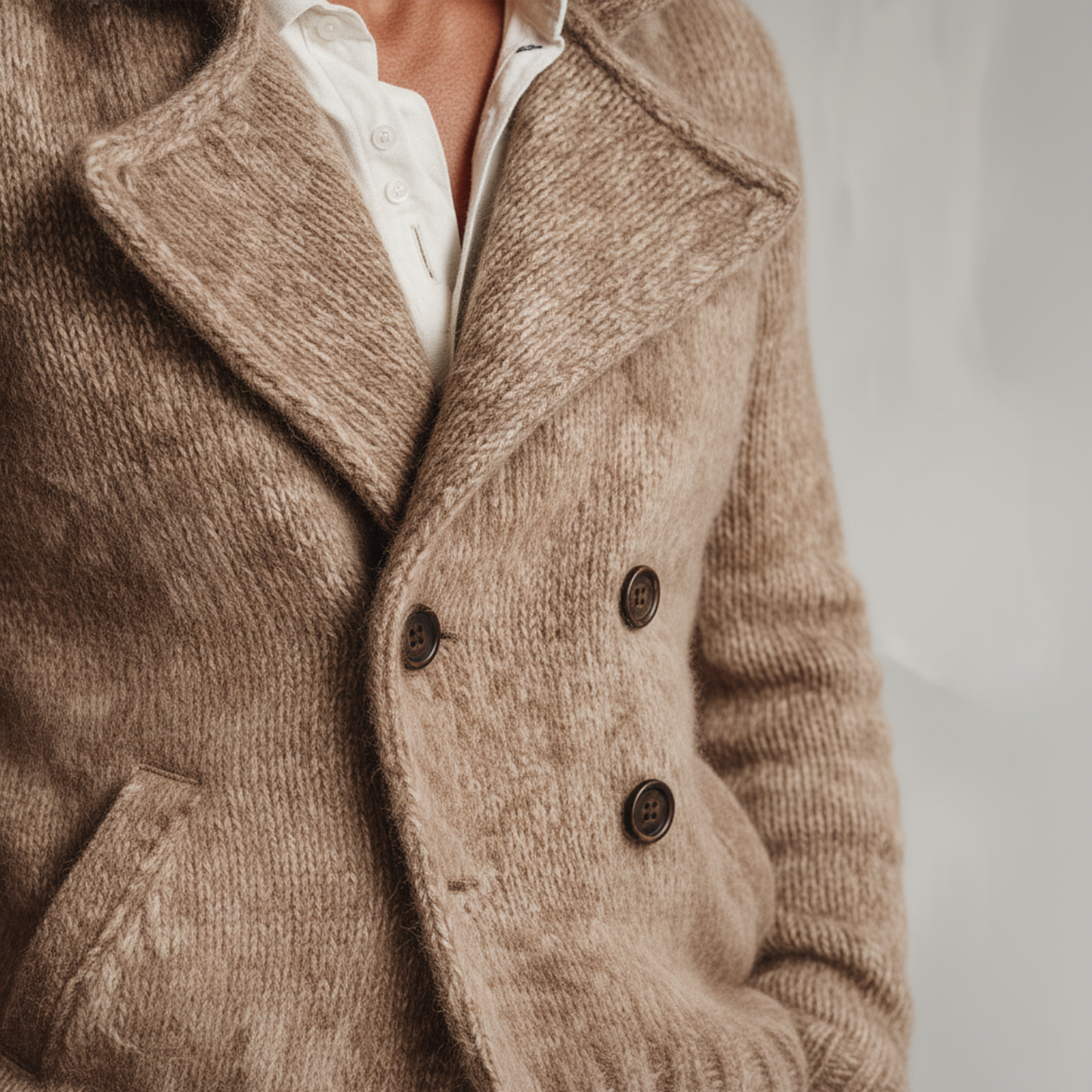 Weiche Strickjacke mit Kragen – Herbst/Winter