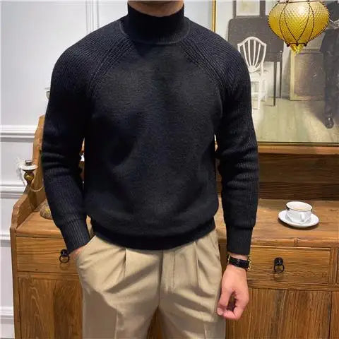Premium Strickpullover mit Stehkragen – Warm, Weich & Elegant