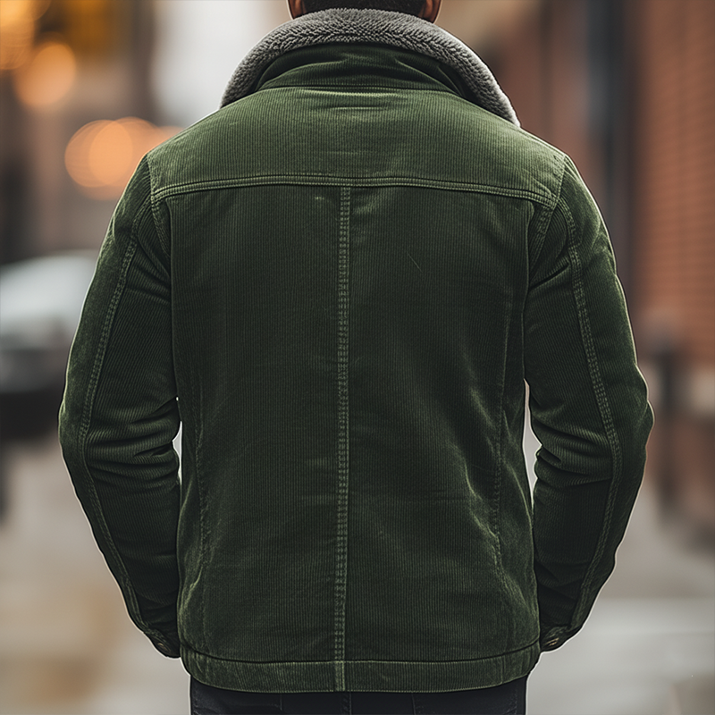 Herren Winterjacke aus Cord – Weiches Futter & Hoher Kragen