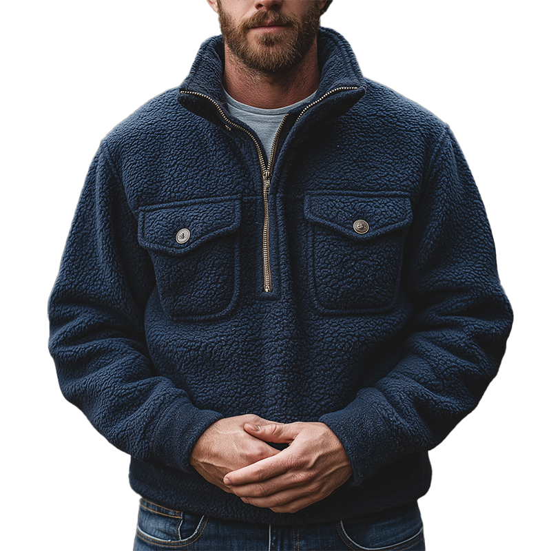 Herren Sherpa Fleece Jacke – Warm, Robust & Stilvoll