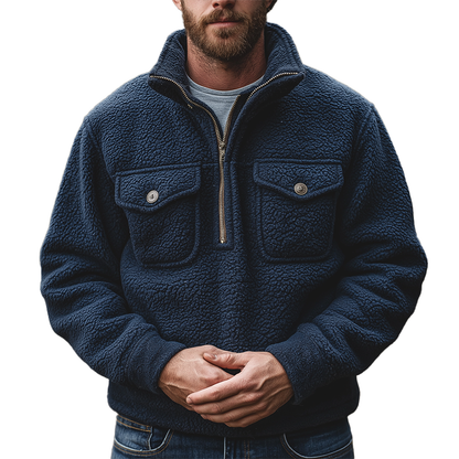 Herren Sherpa Fleece Jacke – Warm, Robust & Stilvoll