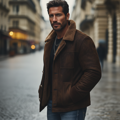 Montrel Berlin-  Sherpa Winterjacke – Vintage Braun