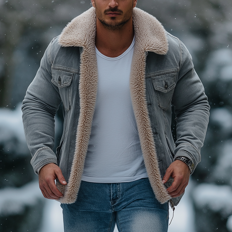 Sherpa-Lined Winter Jacket – Premium Herren Outerwear