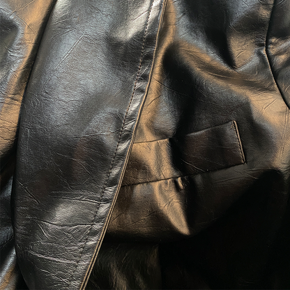 Eleganter Leder Blazer für Herren – Slim Fit