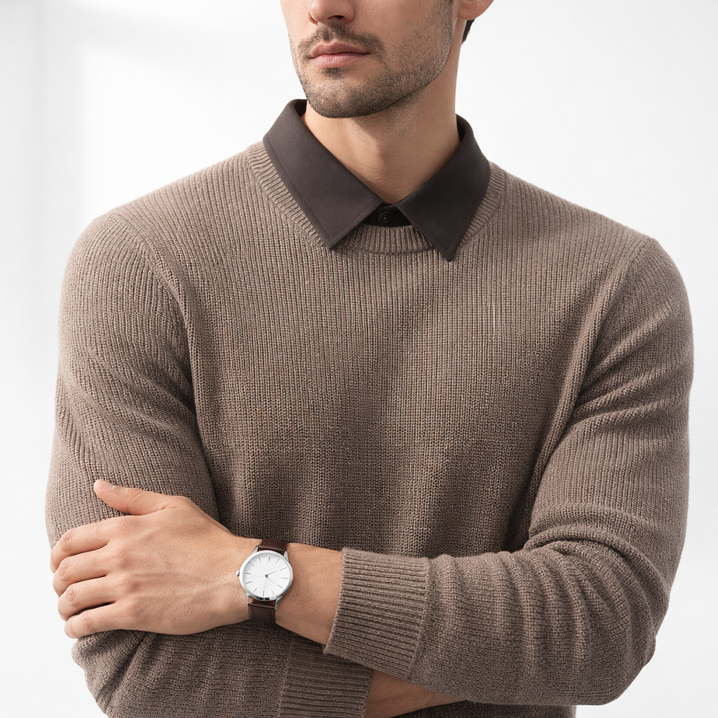 Herren Strickpullover mit Polokragen – Elegant & Modern