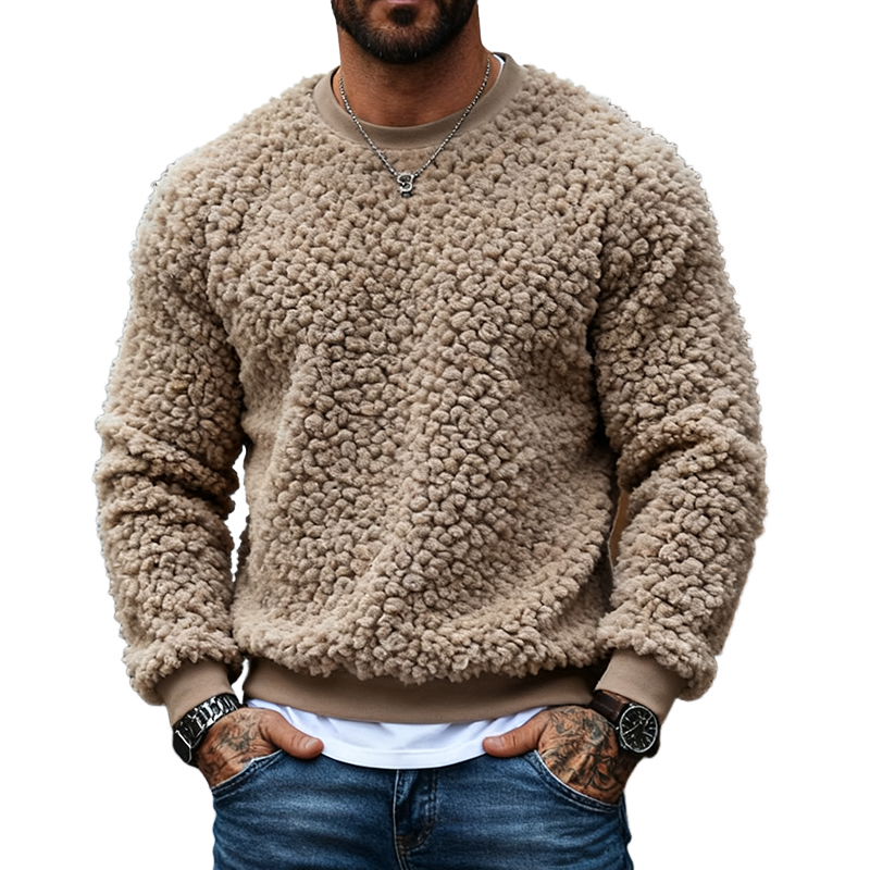 Herren Teddy Fleece Pullover – Warm & Weich