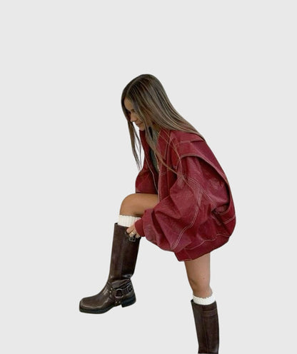 Faye™ - Übergroße Lederjacke