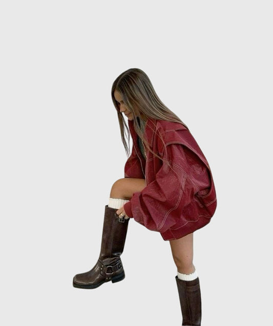Faye™ - Übergroße Lederjacke