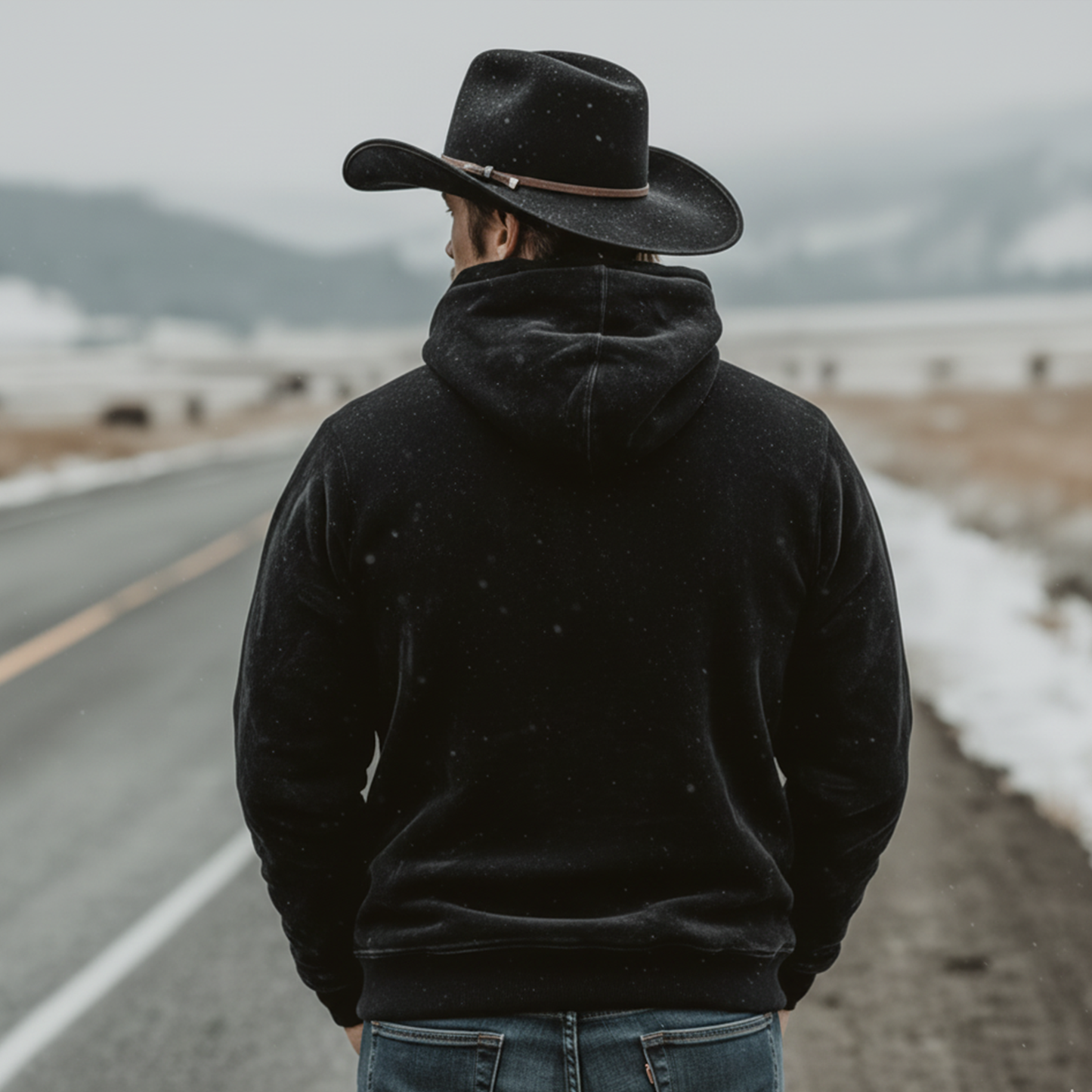 Herren Velvet Hoodie mit Halbreißverschluss – Warm & Modern