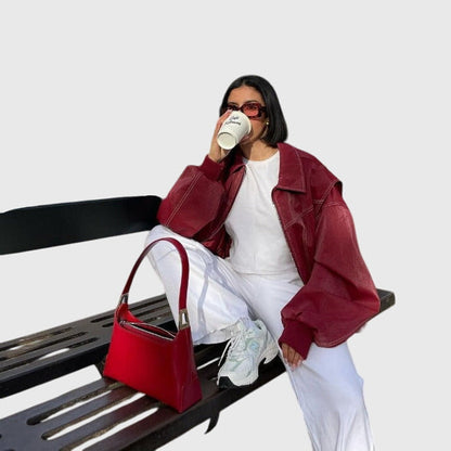 Faye™ - Übergroße Lederjacke