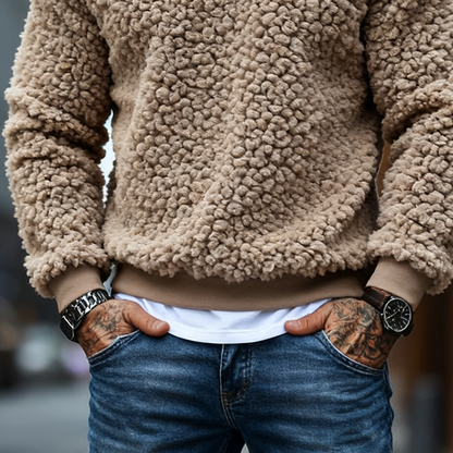 Herren Teddy Fleece Pullover – Warm & Weich