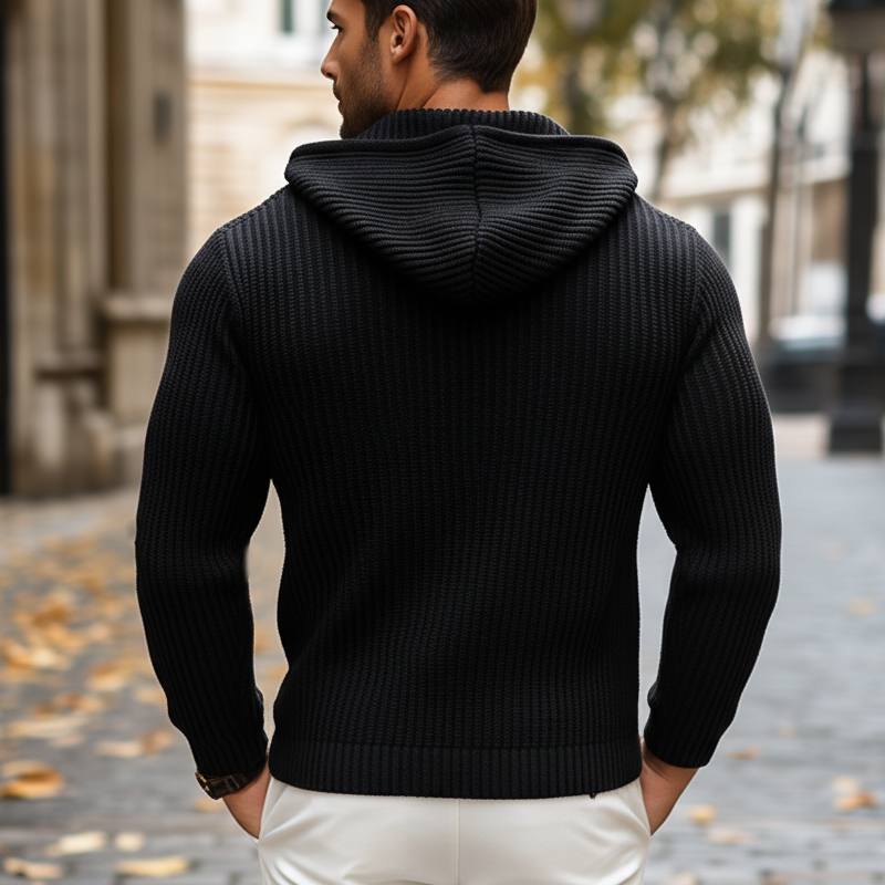 Herren Strick Hoodie – Slim Fit & Modern