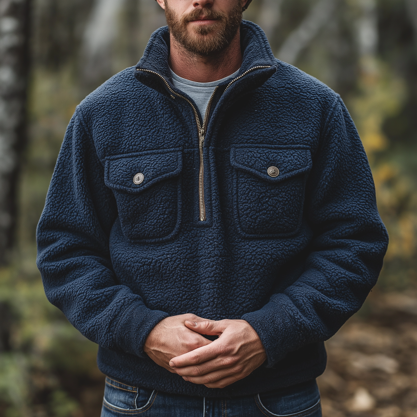 Herren Sherpa Fleece Jacke – Warm, Robust & Stilvoll