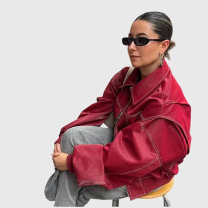 Faye™ - Übergroße Lederjacke