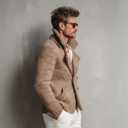 Weiche Strickjacke mit Kragen – Herbst/Winter