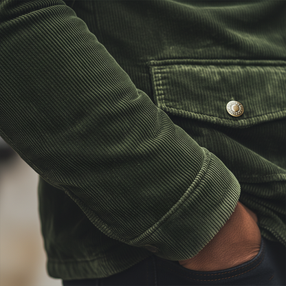 Herren Winterjacke aus Cord – Weiches Futter & Hoher Kragen