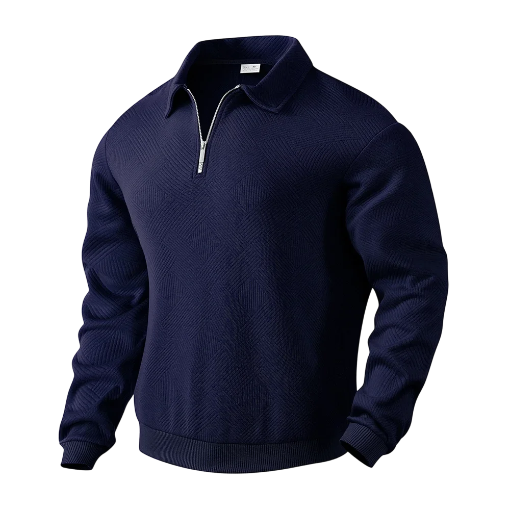 Herren Outdoor Sweatshirt – Viertelzip, Langarm, Hoher Kragen