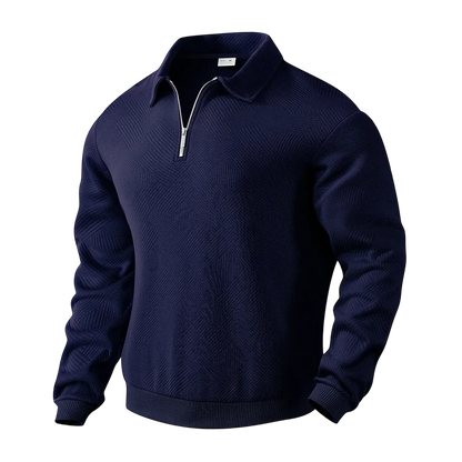 Herren Outdoor Sweatshirt – Viertelzip, Langarm, Hoher Kragen