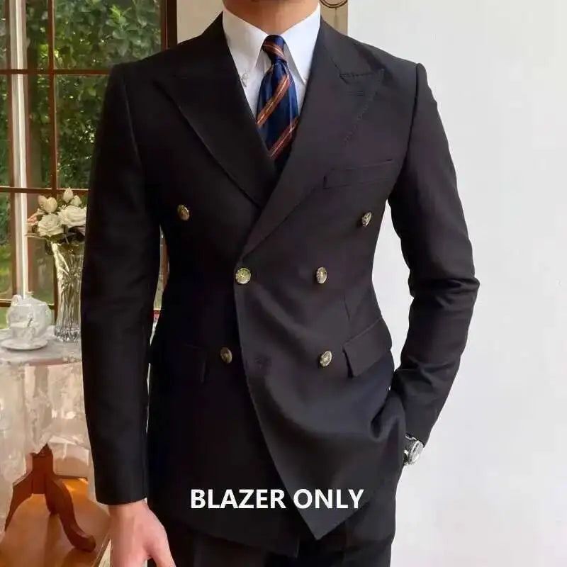 Eleganter Doppelreihiger Herren Blazer – Perfekt für Hochzeit & Events