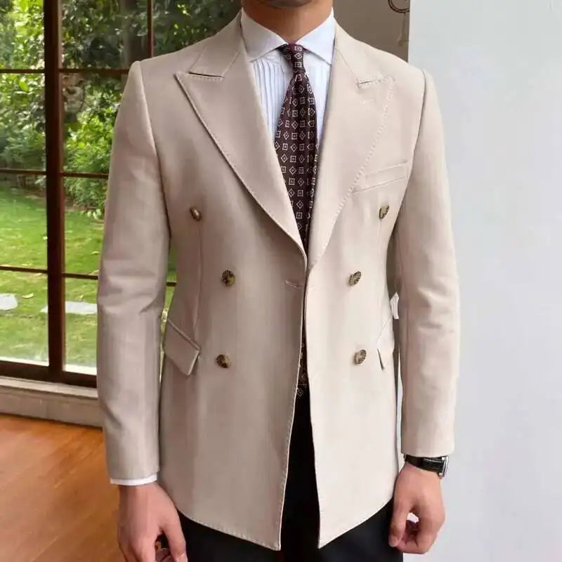 Eleganter Doppelreihiger Herren Blazer – Perfekt für Hochzeit & Events