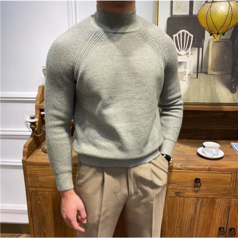 Premium Strickpullover mit Stehkragen – Warm, Weich & Elegant