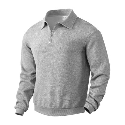 Herren Outdoor Sweatshirt – Viertelzip, Langarm, Hoher Kragen
