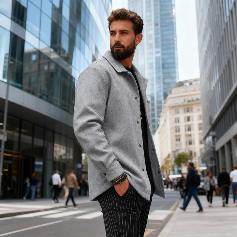 Moderne Woll-Overshirt Jacke – Wärme & Stil für Jeden Tag