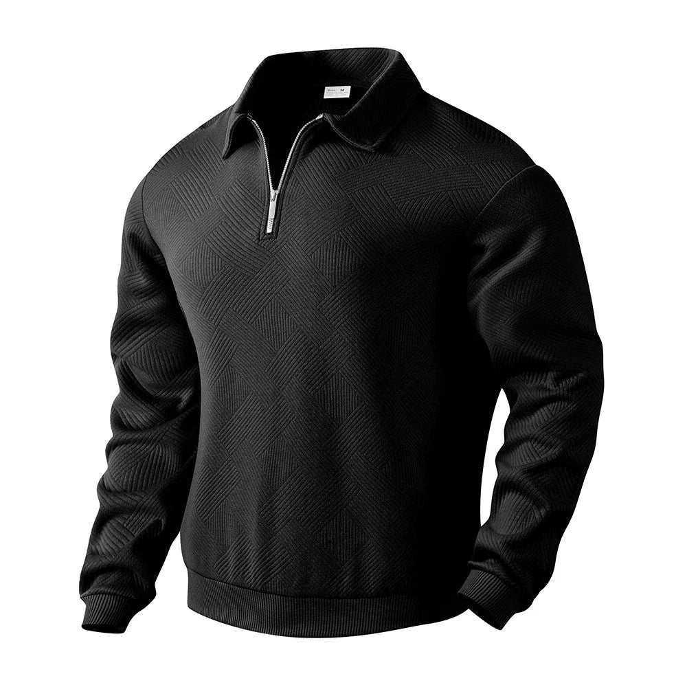 Herren Outdoor Sweatshirt – Viertelzip, Langarm, Hoher Kragen