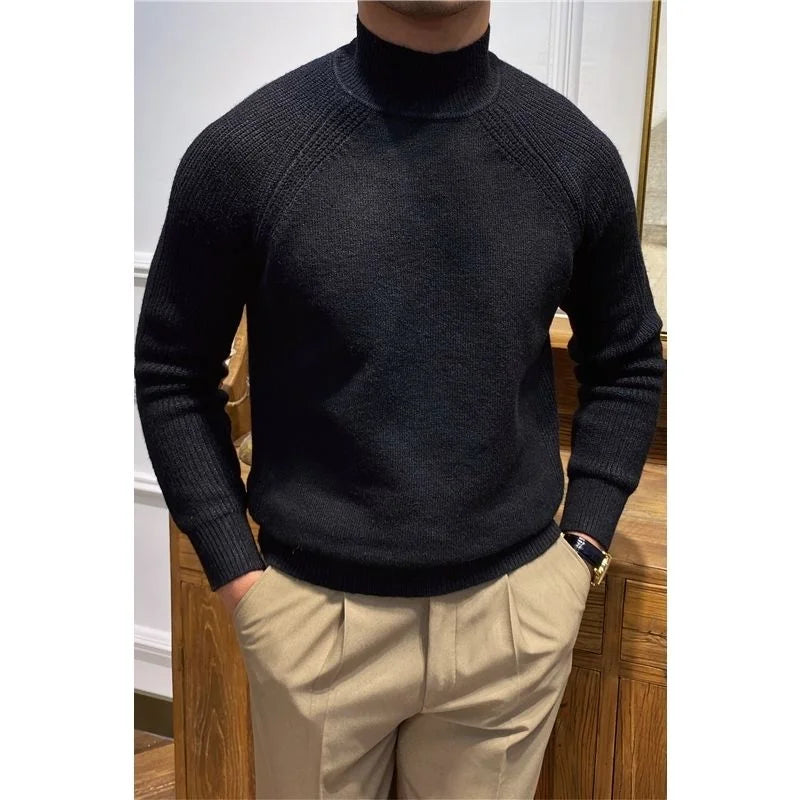 Premium Strickpullover mit Stehkragen – Warm, Weich & Elegant
