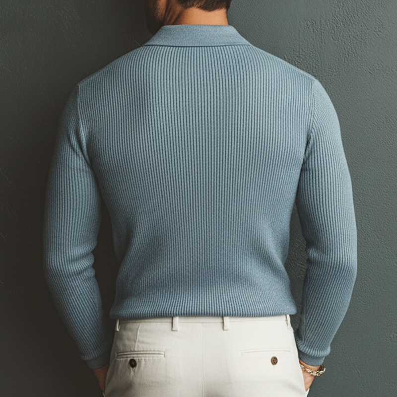 Herren Slim Fit Strickpullover mit Polokragen – Modern & Elegant