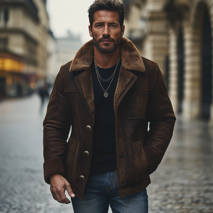 Montrel Berlin-  Sherpa Winterjacke – Vintage Braun