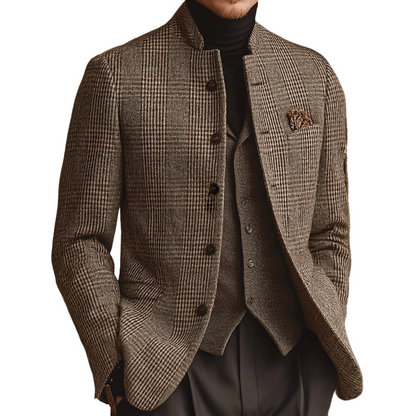 Herren Eleganter Karomuster Blazer – Premium Slim Fit Sakko