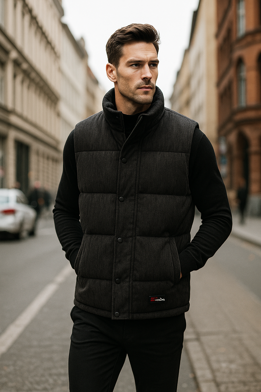 MONTRÉL Herren Cord Weste – Gepolstert & Winddicht