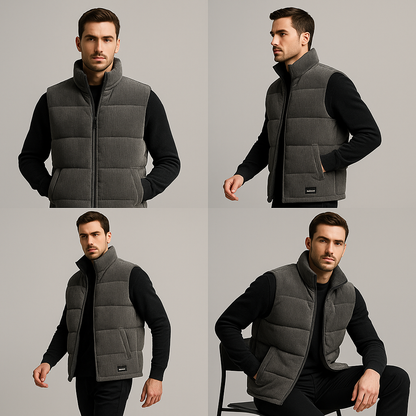 MONTRÉL Herren Cord Weste – Gepolstert & Winddicht