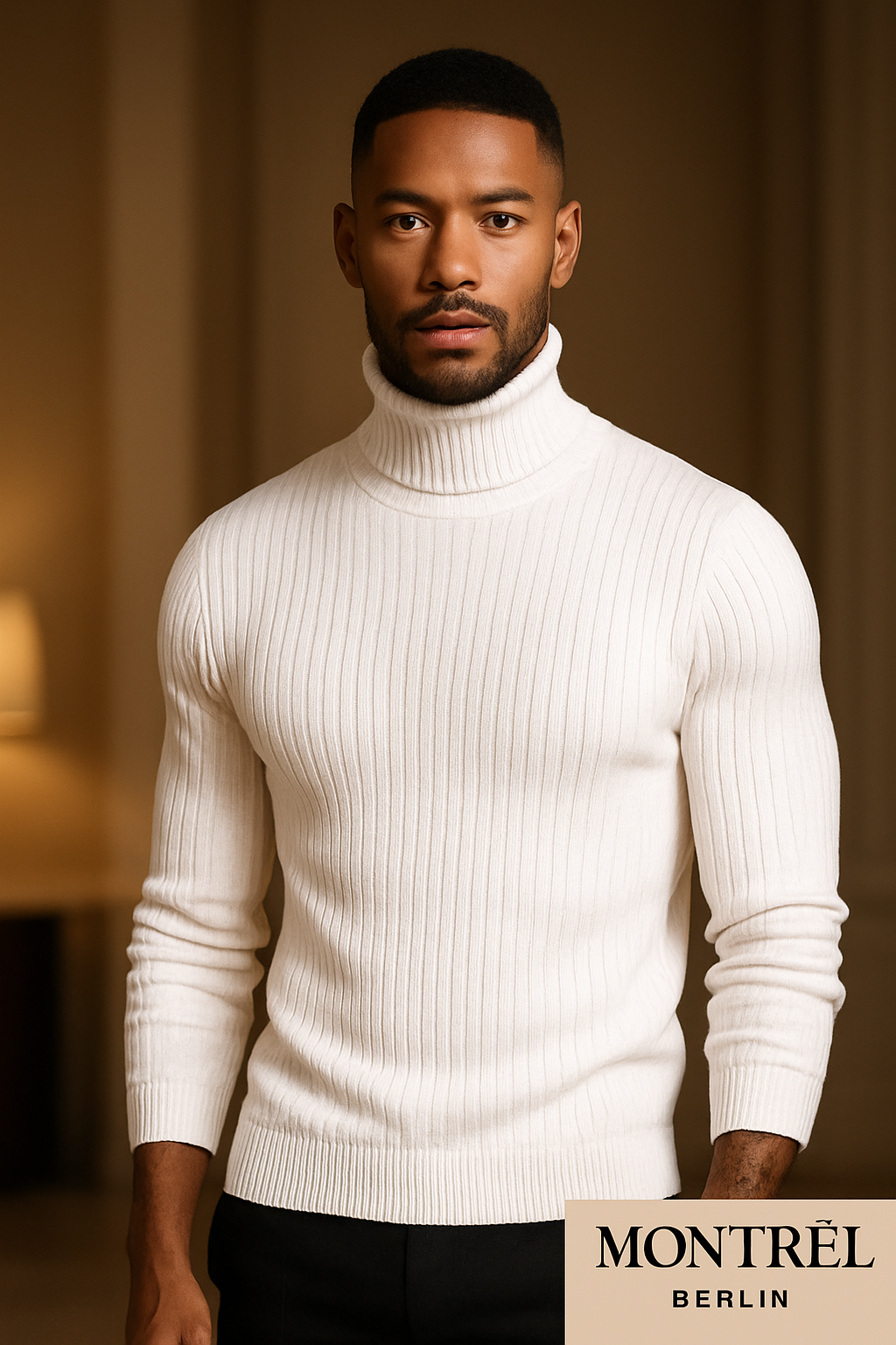 Premium Herren Rollkragen – Slim Fit Feinstrick Pullover