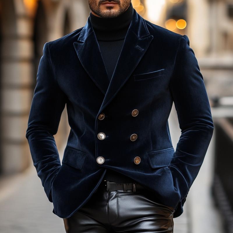 Eleganter Velours Blazer für Herren – Zweireihig